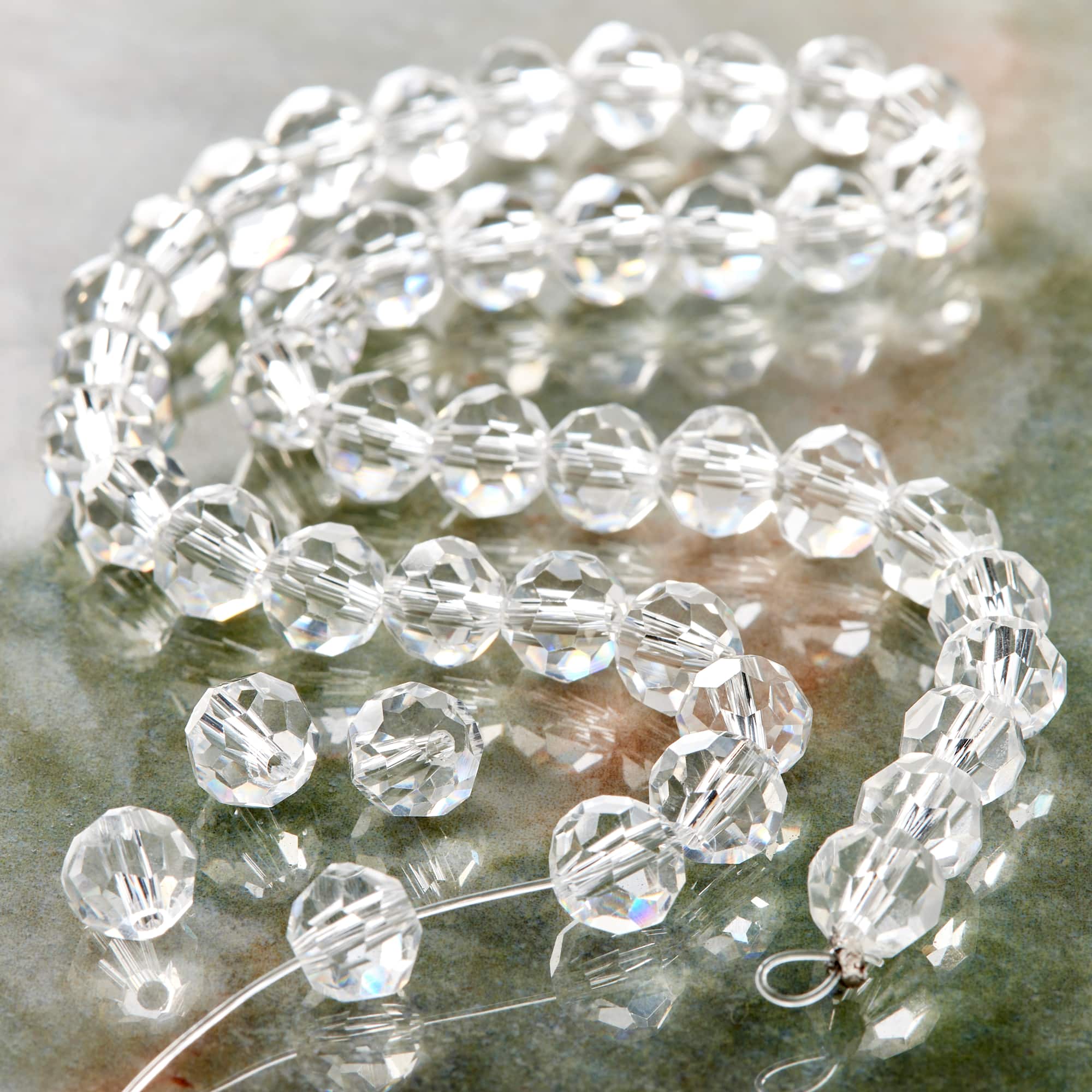 9 Pack: Crystal Glass Faceted Round Beads, 8mm by Bead Landing™